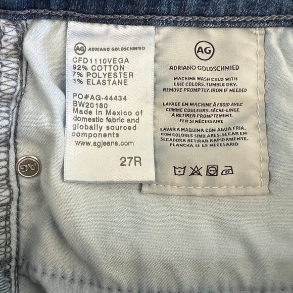 AG The Stilt Cigarette Leg Raw Hem Denim Jeans 27 - Picture 7 of 7